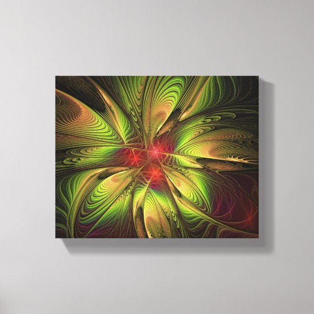 Lienzo Flores de fantasía fractal blandas y tendientes (Anverso)