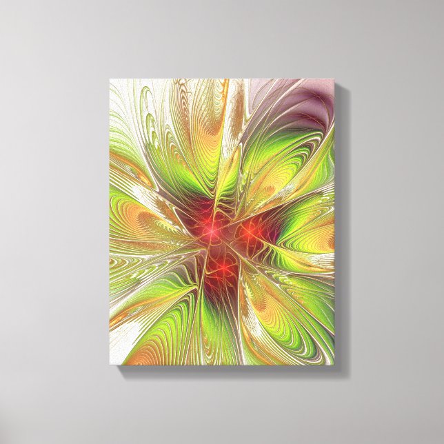 Lienzo Flores de fantasía fractal blandas y tendientes (Anverso)