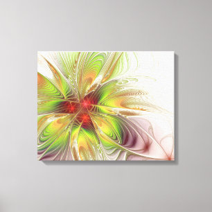 Lienzo Flores de fantasía fractal blandas y tendientes