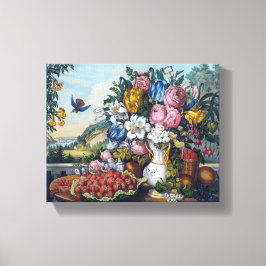 Lienzo Flores De Fruta De Ave Vida
