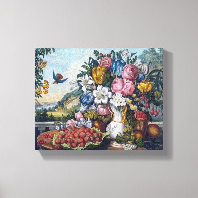Lienzo Flores De Fruta De Ave Vida (Anverso)