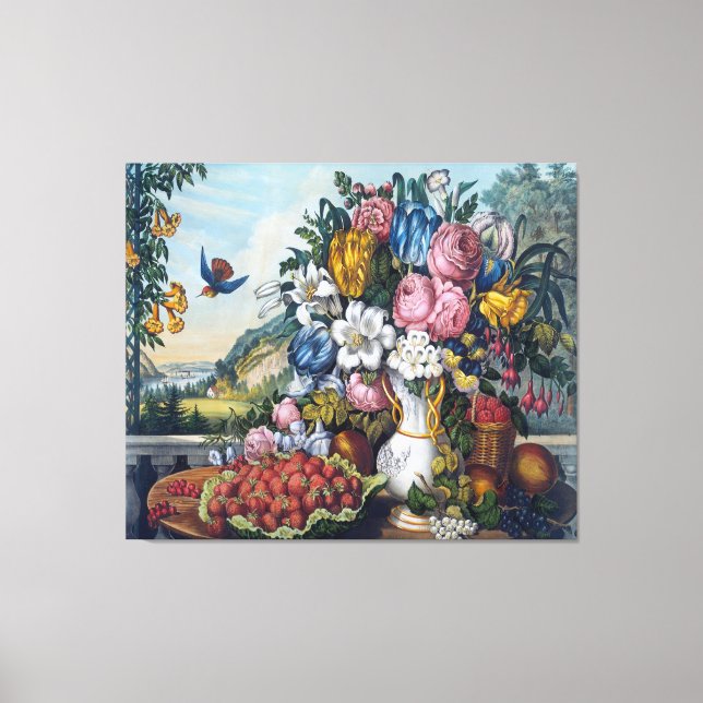 Lienzo Flores De Fruta De Ave Vida (Anverso)