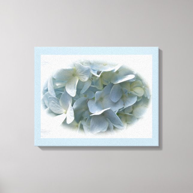 Lienzo Flores de hidrangea azul pálido (Anverso)