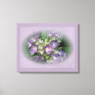 Lienzo Flores de hidrangea azul púrpura