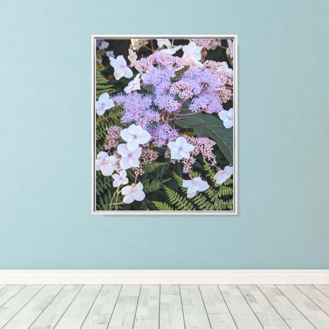 Lienzo Flores de Hydrangea Aspera Floral (Insitu (piso de madera))