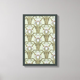 Lienzo Flores de Iris Art Nouveau Vintage en un Jardín
