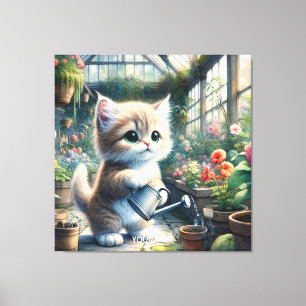 Lienzo Flores de jardín de gatos gratinadas