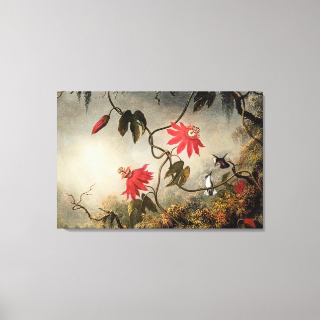 Lienzo Flores de la Pasión con Colibríes (Anverso)