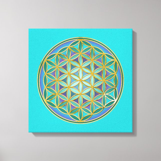 Lienzo FLORES DE LA VIDA - Diseño de Geometrias Sagradas  (Anverso)