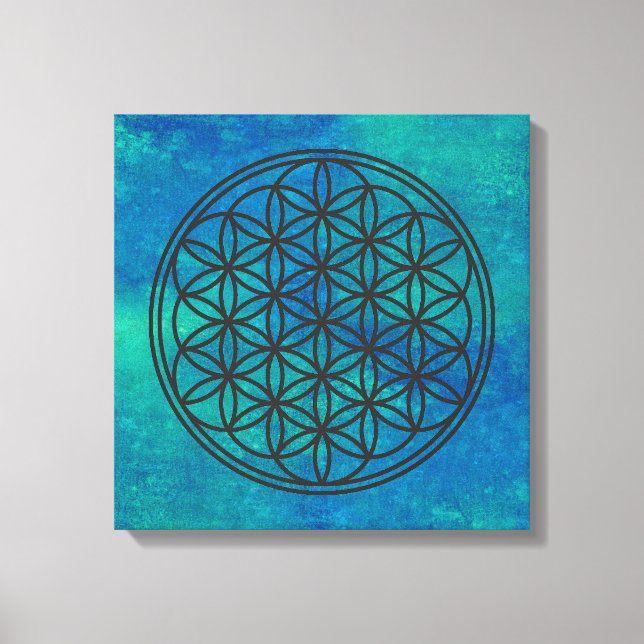 Lienzo FLORES DE LA VIDA - Esquema de símbolo de geometrí (Anverso)
