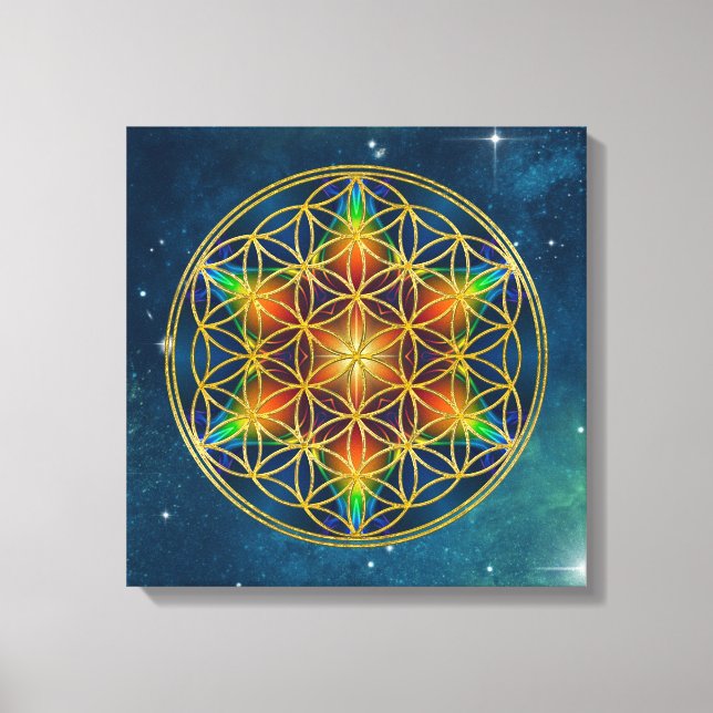 Lienzo FLORES DE LA VIDA - Florecimiento fractal 1 (Anverso)