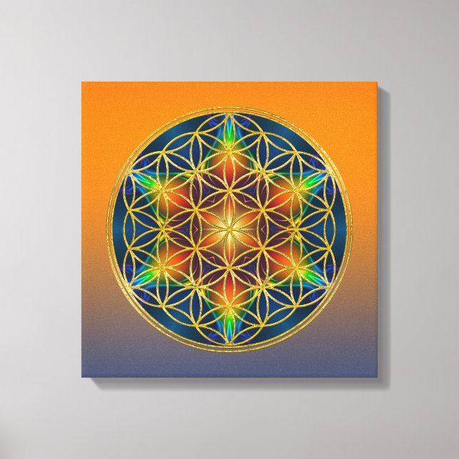 Lienzo FLORES DE LA VIDA - Florecimiento fractal 1 (Anverso)