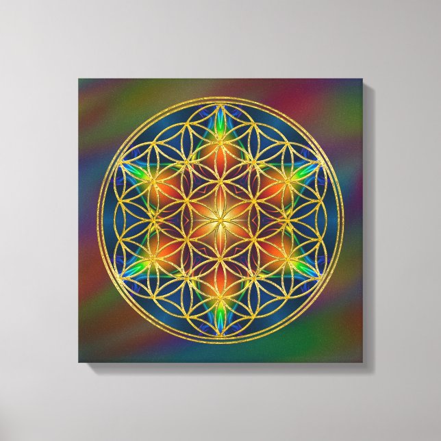 Lienzo FLORES DE LA VIDA - Florecimiento fractal 1 (Anverso)