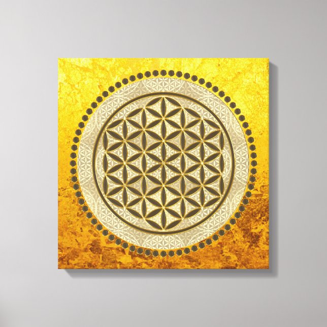 Lienzo FLORES DE LA VIDA - Símbolo de geometría sagrada A (Anverso)