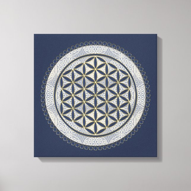 Lienzo FLORES DE LA VIDA - Símbolo de geometría sagrada A (Anverso)