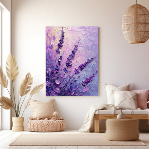 Lienzo Flores de Lavanda Pintura al Óleo Elegante