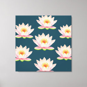 Lienzo Flores de Loto Rosadas Elegantes