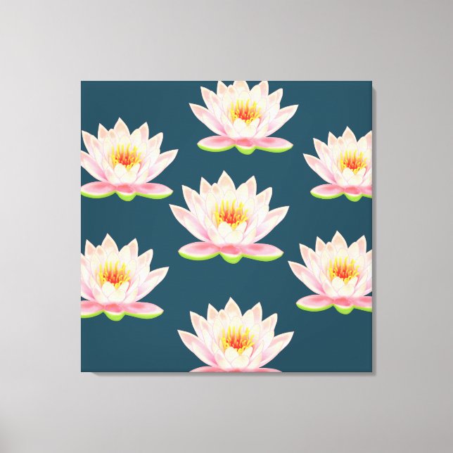 Lienzo Flores de Loto Rosadas Elegantes (Anverso)