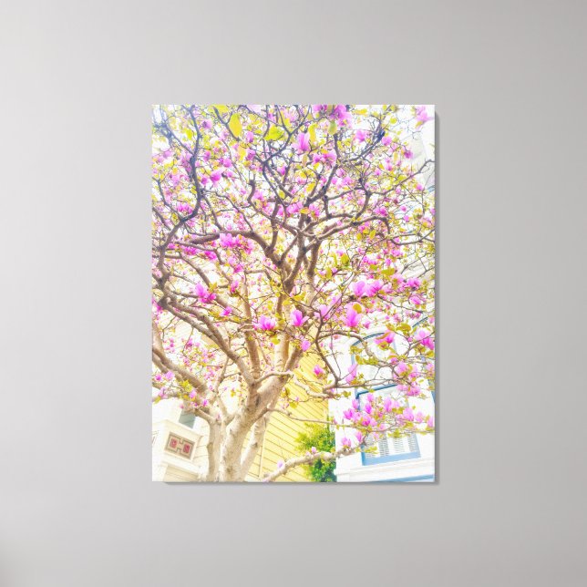 Lienzo Flores de magnolia rosadas  (Anverso)