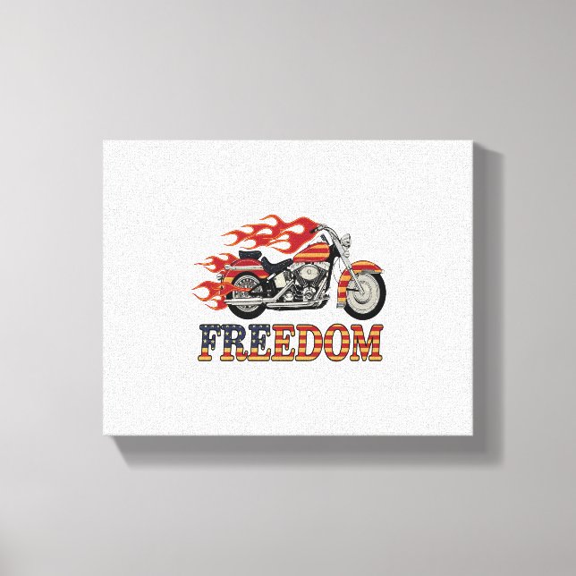 Lienzo Flores de motocicleta de libertad (Anverso)