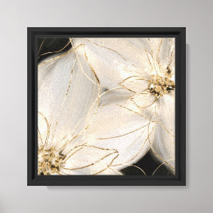 Lienzo Flores de Oro Negro Blanco