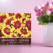 Flores de otoño rusticas en Boda de vallas