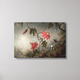 Lienzo Flores de pasión y colibríes por Martin Heade