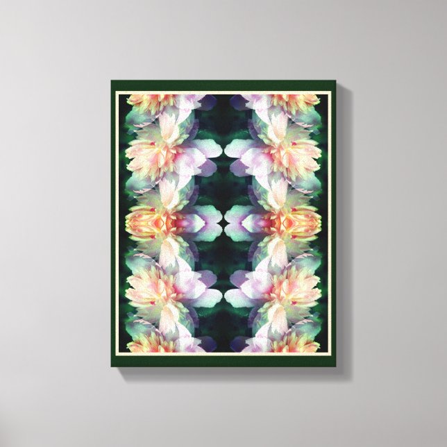 Lienzo Flores De Peón Rosa Multiplicadas Resumen (Anverso)