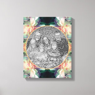 Lienzo Flores de Peonía Rosadas Marco Crea Tu Propia Foto