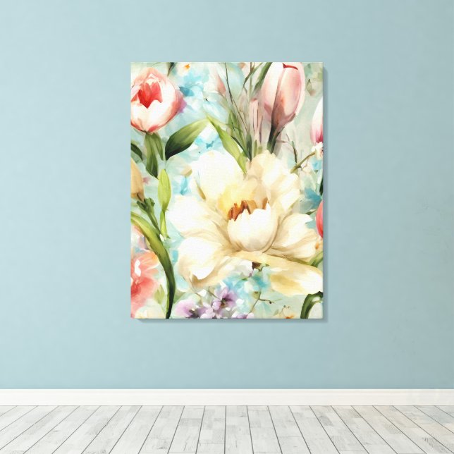 Lienzo Flores de primavera al estilo del impresionismo (Insitu (piso de madera))