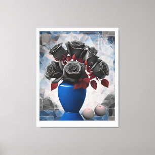 Lienzo flores de Rosa en un florero