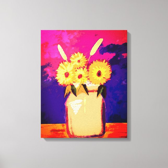 Lienzo Flores de sol en un frasco (Anverso)