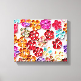 Lienzo Flores de tela de coser hechas a mano de primavera