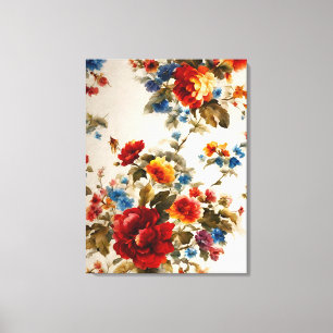 Lienzo Flores de verano pintadas Е legantes y de colores 
