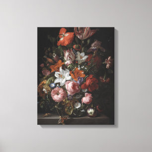 Lienzo Flores en un florero de cristal, 1704