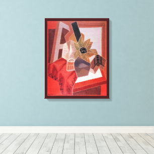 Lienzo Flores en una mesa por Juan Gris, Cubismo Vintage