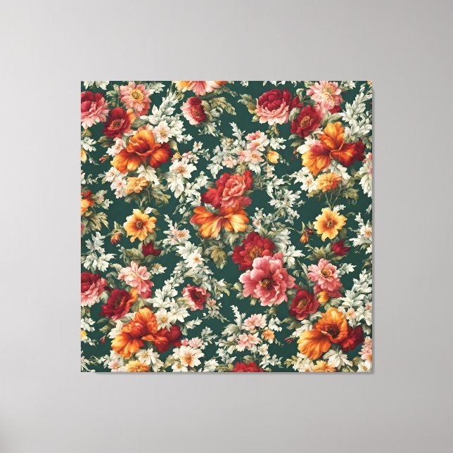 Lienzo Flores exquisitas y delicadas italianas con vegeta (Anverso)