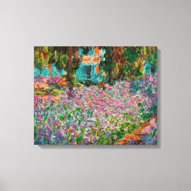Lienzo Flores Giverny del Irises Monet Garden (Anverso)