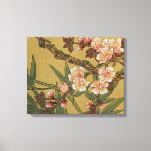Lienzo Flores Japonesas Asiáticas de Flor de Cerezo Vinta