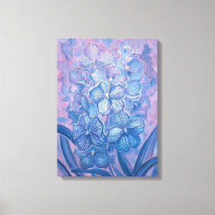 Lienzo Flores Jardín Vanda Jardín de orquídea Azul Botáni