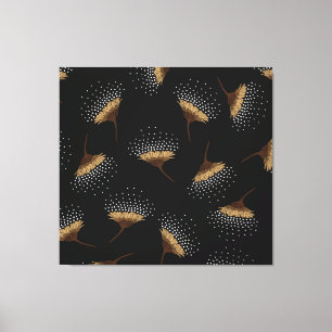 Lienzo Flores marrones, fondo negro transparente.