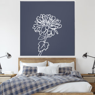 Lienzo Flores Minimalistas en Flor Fondo Personalizado