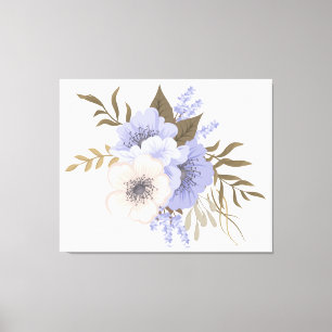 Lienzo flores moradas de bonito y beige