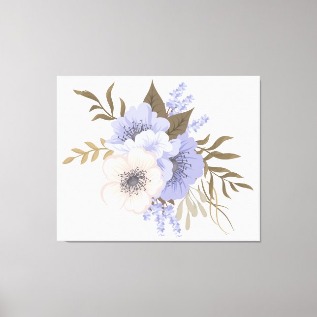 Lienzo flores moradas de bonito y beige (Anverso)