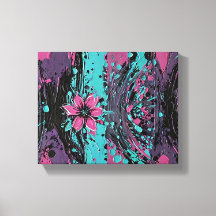 Flores moradas en fondo dinámico, estilo urbano
