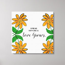 Lienzo Flores naranjas difunden felicidad 24" x 24"