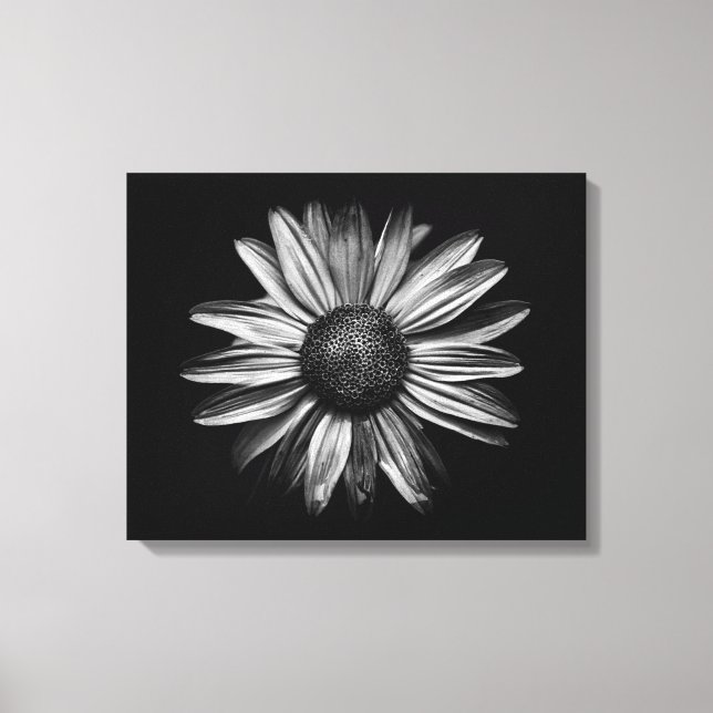 Lienzo Flores Negra Y Blanca 18 (Anverso)