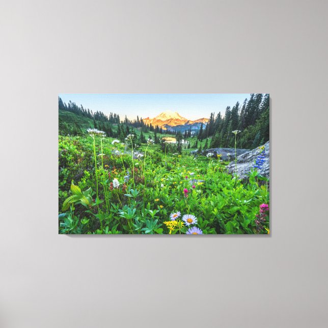 Lienzo Flores | Parque nacional Monte Rainier (Anverso)