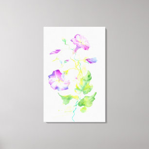 Lienzo Flores pintadas de la enredadera de la acuarela