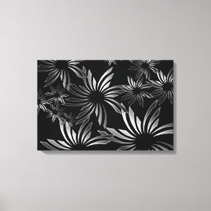 Lienzo Flores plateadas